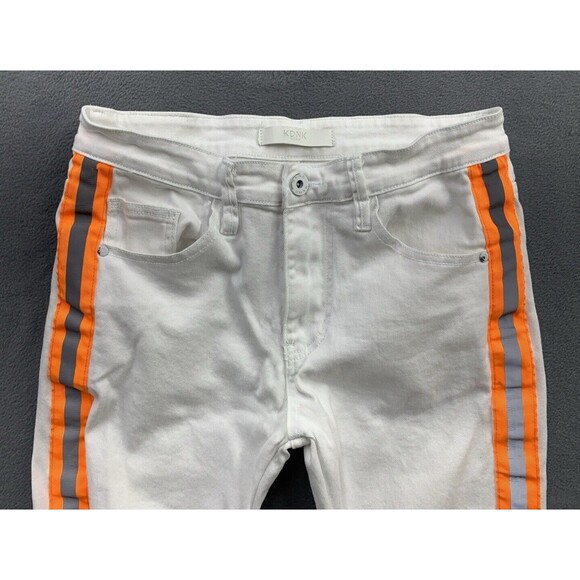 KDNK 11 4 14 11 Denim Jeans Men's Size 32X32 White Orange Reflective Stripes - Picture 8 of 16